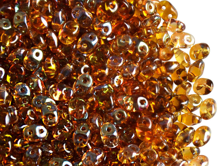 20 g 2-hole SuperDuo™ Seed Beads, 2.5x5mm, Topaz Celsian, Czech Glass