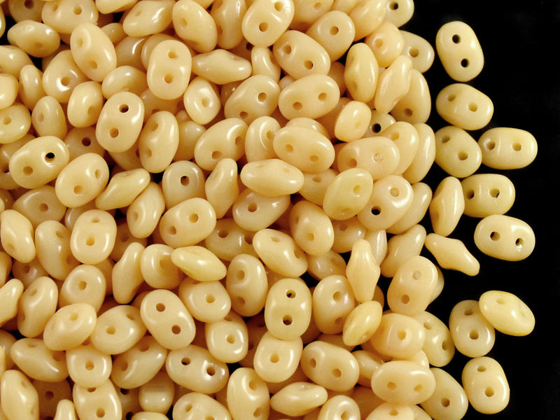 20 g 2-hole SuperDuo™ Seed Beads, 2.5x5mm, Opaque Beige, Czech Glass