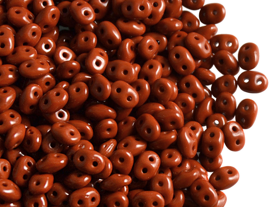 20 g 2-hole SuperDuo™ Seed Beads, 2.5x5mm, Opaque Brown, Czech Glass