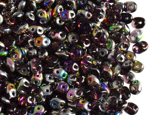 20 g 2-hole SuperDuo™ Seed Beads, 2.5x5mm, Amethyst Vitrail, Czech Glass