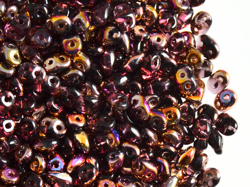 20 g 2-hole SuperDuo™ Seed Beads, 2.5x5mm, Amethyst Sliperit, Czech Glass