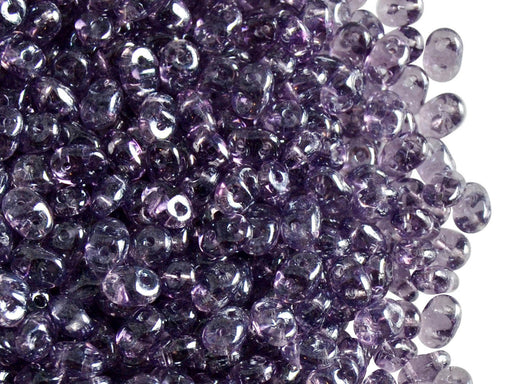 20 g 2-hole SuperDuo™ Seed Beads, 2.5x5mm, Tanzanite White Luster, Czech Glass