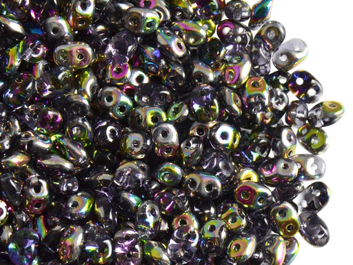 20 g 2-hole SuperDuo™ Seed Beads, 2.5x5mm, Tanzanite Vitrail, Czech Glass