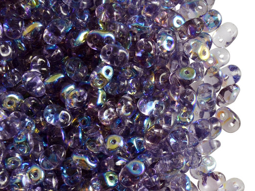 20 g 2-hole SuperDuo™ Seed Beads, 2.5x5mm, Tanzanite AB, Czech Glass