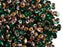 20 g 2-hole SuperDuo™ Seed Beads, 2.5x5mm, Emerald Capri Gold, Czech Glass
