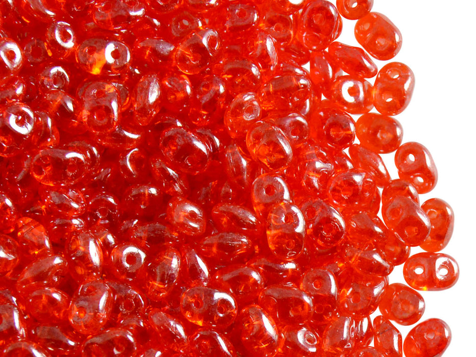 20 g 2-hole SuperDuo™ Seed Beads, 2.5x5mm, Hyacinth White Luster, Czech Glass