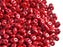20 g 2-hole SuperDuo™ Seed Beads, 2.5x5mm, Opaque Coral Red White Luster, Czech Glass