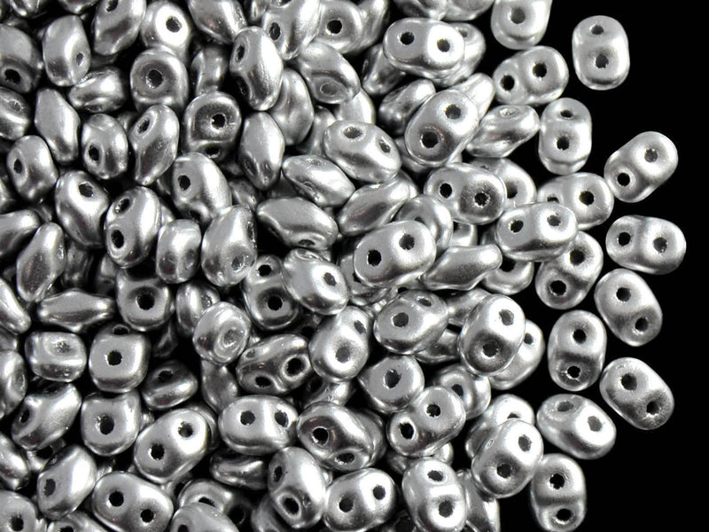 20 g 2-hole SuperDuo™ Seed Beads, 2.5x5mm, Crystal Bronze Aluminum, Czech Glass