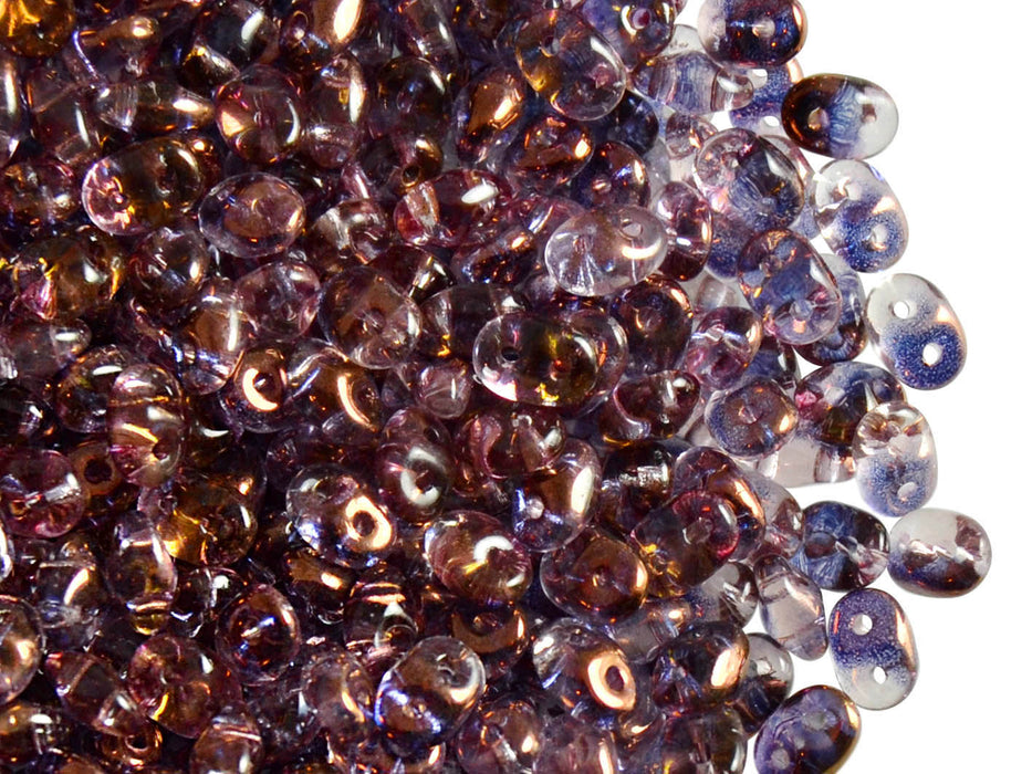 20 g 2-hole SuperDuo™ Seed Beads, 2.5x5mm, Rosaline Bronze Luster, Czech Glass