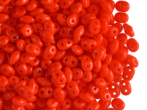 20 g 2-hole SuperDuo™ Seed Beads, 2.5x5mm, Orange Opaque, Czech Glass