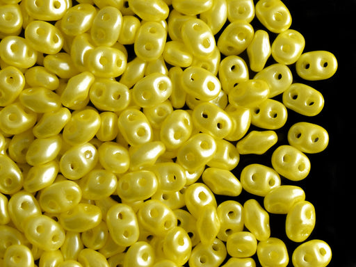 20 g 2-hole SuperDuo™ Seed Beads, 2.5x5mm, Pastel Yellow, Czech Glass