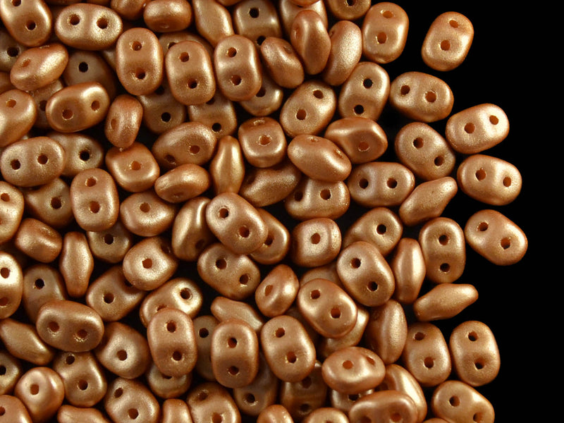 20 g 2-hole SuperDuo™ Seed Beads, 2.5x5mm, Pastel Amber, Czech Glass