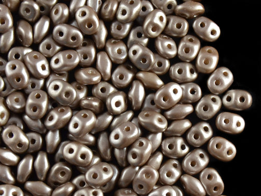 20 g 2-hole SuperDuo™ Seed Beads, 2.5x5mm, Pastel Light Brown / CoCo, Czech Glass