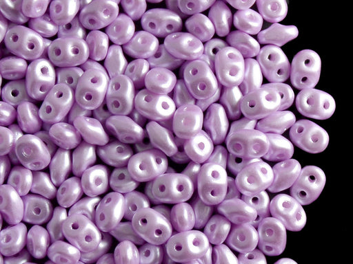20 g 2-hole SuperDuo™ Seed Beads, 2.5x5mm, Pastel Lilac, Czech Glass