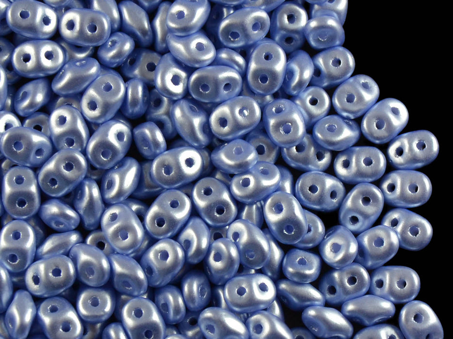 20 g 2-hole SuperDuo™ Seed Beads, 2.5x5mm, Pastel Light Sapphire, Czech Glass
