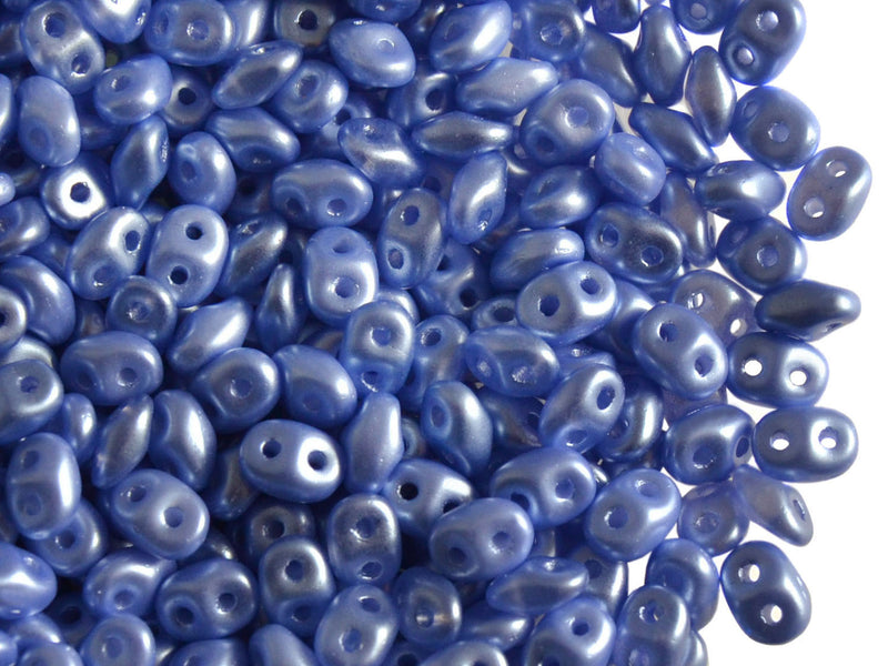20 g 2-hole SuperDuo™ Seed Beads, 2.5x5mm, Pastel Blue, Czech Glass
