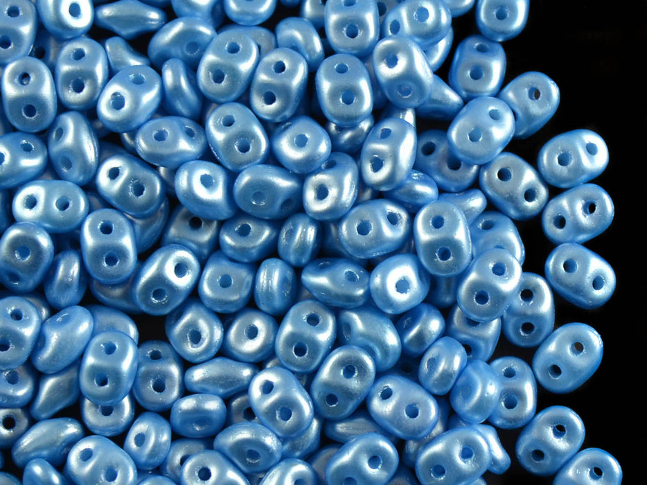20 g 2-hole SuperDuo™ Seed Beads, 2.5x5mm, Pastel Blue Turquoise, Czech Glass
