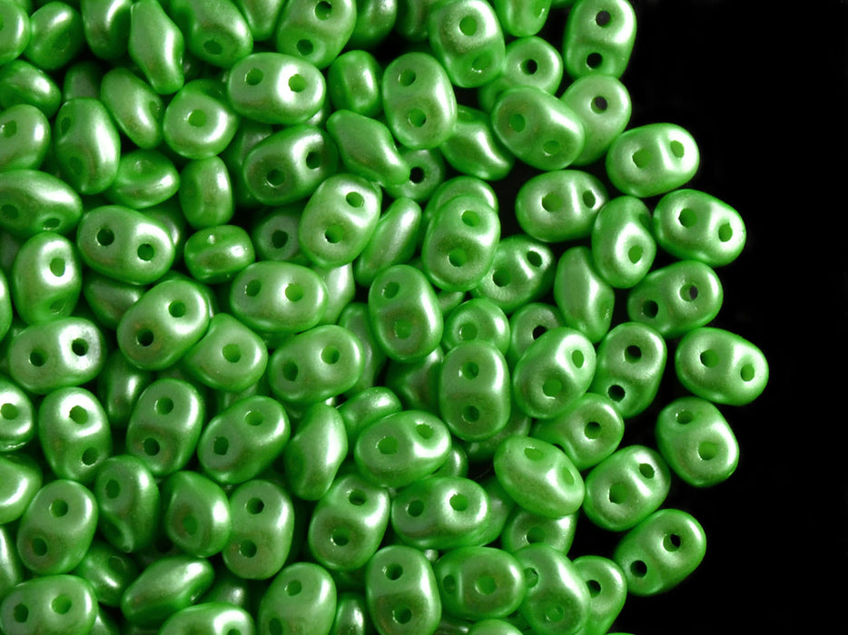 20 g 2-hole SuperDuo™ Seed Beads, 2.5x5mm, Pastel Chrysolite, Czech Glass