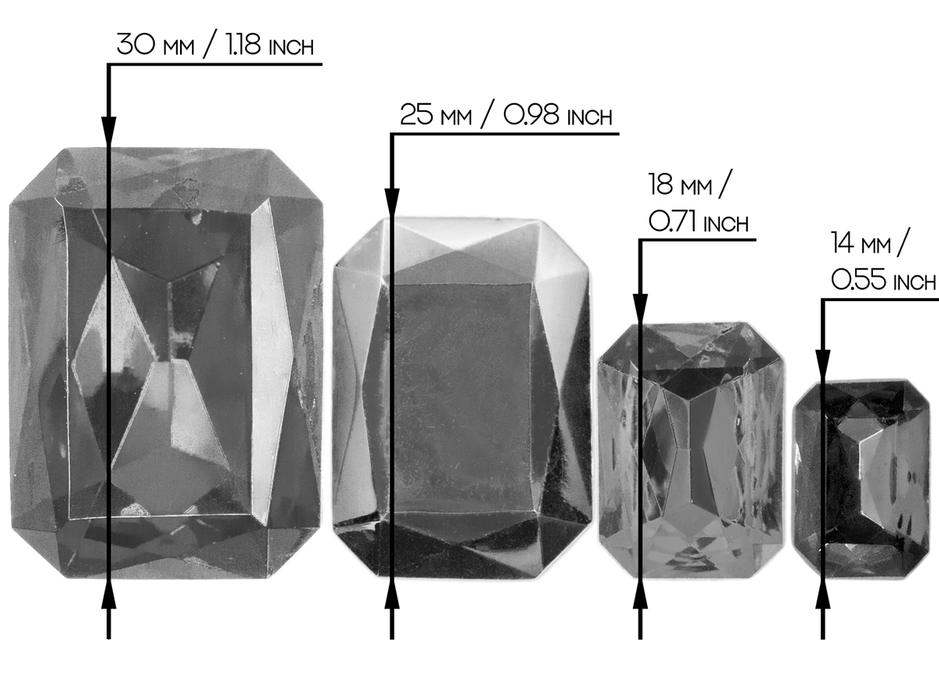 1 pc Imitation Crystal Stone Rectangle Octahedral, 25x18mm, Crystal Vitrail, Czech Glass