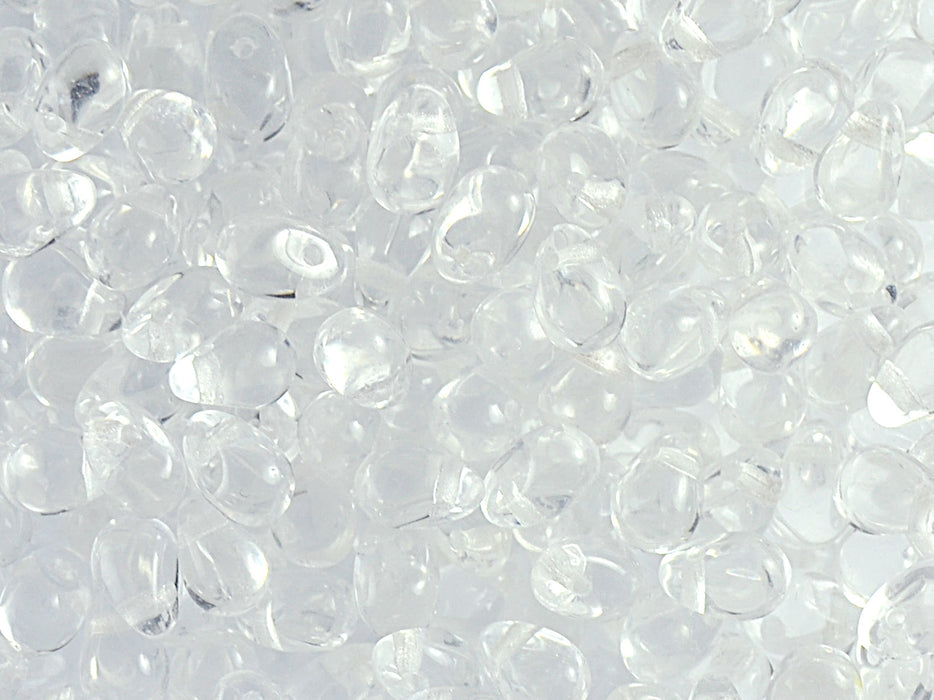 60 pcs Teardrop Small Glass Beads, 4x6mm, Crystal Clear, Czech Glass