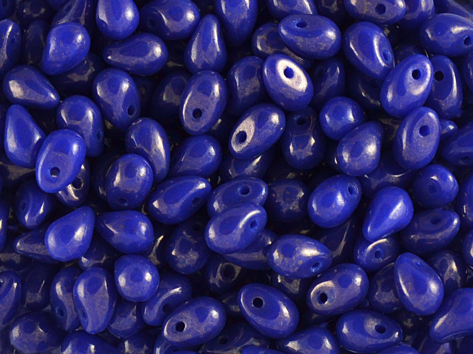 60 pcs Teardrop Small Glass Beads, 4x6mm, Opaque Blue Terracotta Copper, Czech Glass