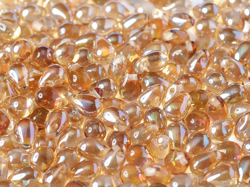60 pcs Teardrop Small Glass Beads, 4x6mm, Crystal Celsian, Czech Glass