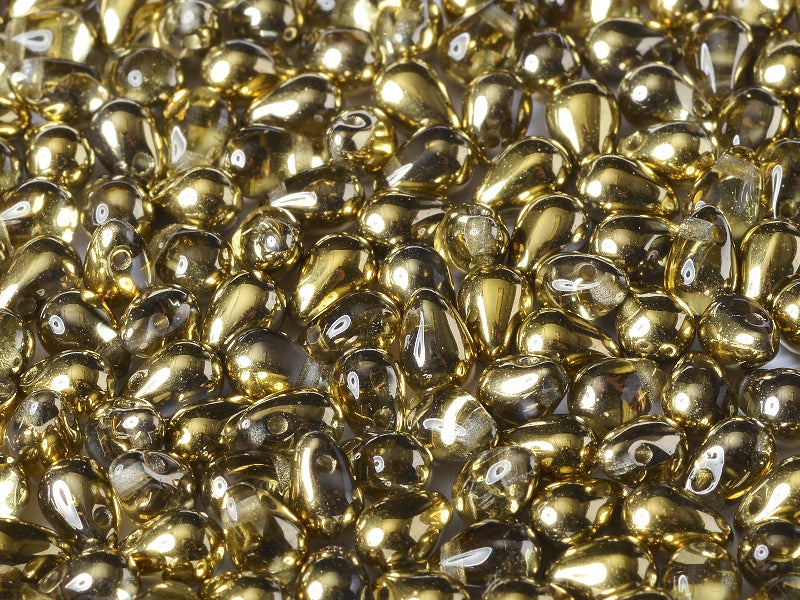 60 pcs Teardrop Small Glass Beads, 4x6mm, Crystal Amber, Czech Glass