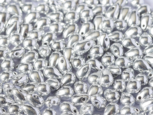 60 pcs Teardrop Small Glass Beads, 4x6mm, Crystal Labrador Full, Czech Glass