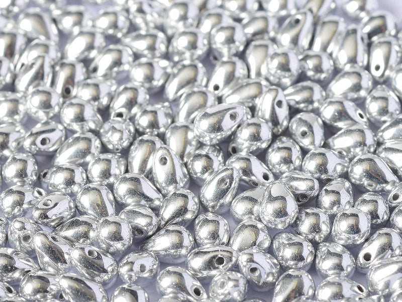60 pcs Teardrop Small Glass Beads, 4x6mm, Crystal Labrador Full, Czech Glass