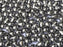 60 pcs Teardrop Small Glass Beads, 4x6mm, Jet Full Chrome, Czech Glass
