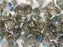 Flower Cup Beads 7x5 mm Crystal Graphite Rainbow Czech Glass Grey Multicolored
