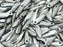 Dagger Beads 3x11 mm Jet Etched Argentic Full Czech Glass Silver