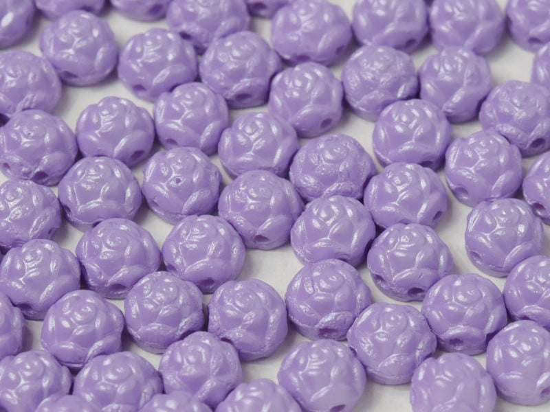 30 pcs Rosetta Cabochons, 6mm, 2-Hole, Czech Glass, Alabaster Powder Light Purple