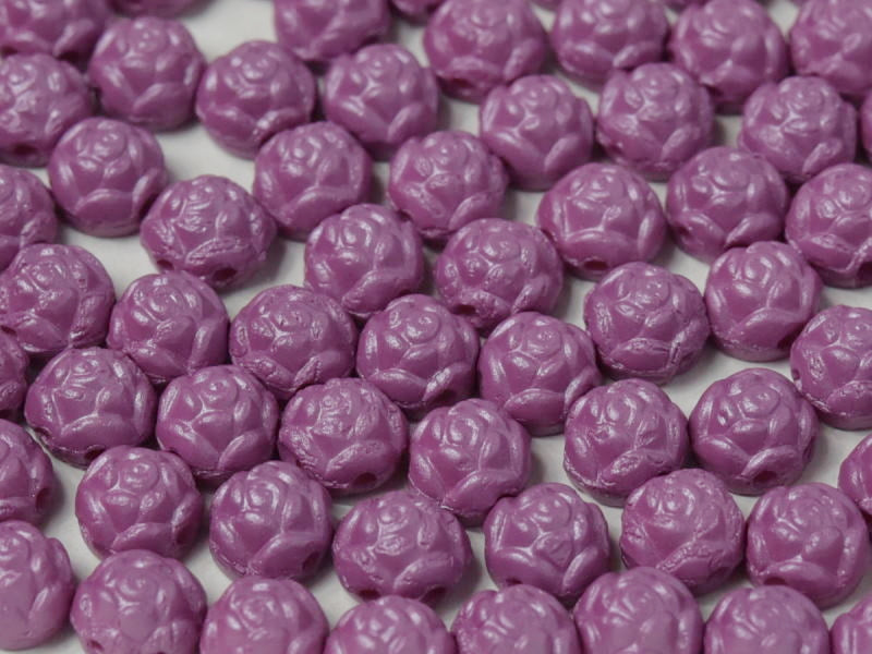 30 pcs Rosetta Cabochons, 6mm, 2-Hole, Czech Glass, Alabaster Powder Purple