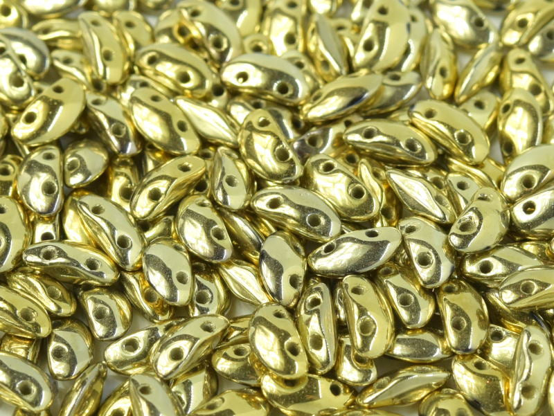 300 pcs MobyDuo® Beads, 3x8mm, 2-Hole, Czech Glass, Crystal Amber Full