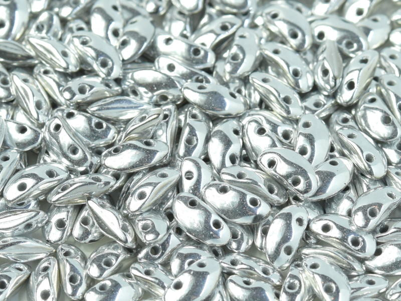 50 pcs MobyDuo® Beads, 3x8mm, 2-Hole, Czech Glass, Crystal Labrador Full