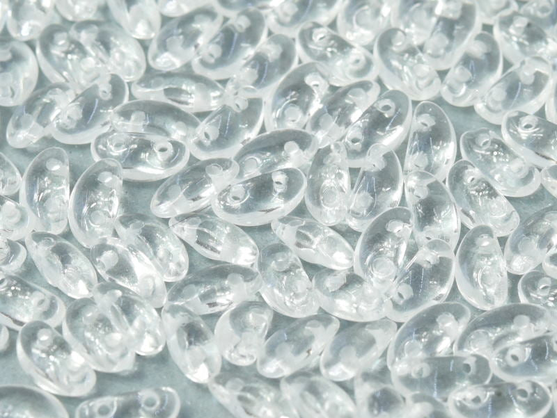 300 pcs MobyDuo® Beads, 3x8mm, 2-Hole, Czech Glass, Crystal