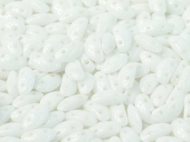 300 pcs MobyDuo® Beads, 3x8mm, 2-Hole, Czech Glass, Chalk White