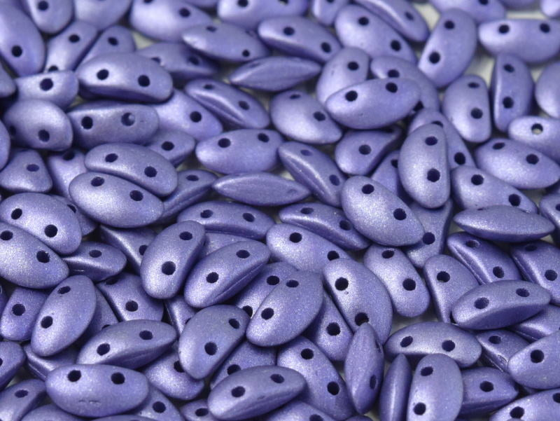 300 pcs MobyDuo® Beads, 3x8mm, 2-Hole, Czech Glass, Alabaster Metallic Violet