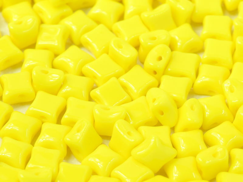 25 pcs WibeDuo® Beads, 8x8 mm,2-Hole, Czech Glass, Opaque Lemon