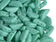 50 pcs Tinos® Par Puca® 2-hole Beads, 10x4mm, Opaque Green Turquoise, Czech Glass