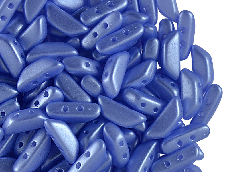 50 pcs Tinos® Par Puca® 2-hole Beads, 10x4mm, Pastel Light Sapphire, Czech Glass