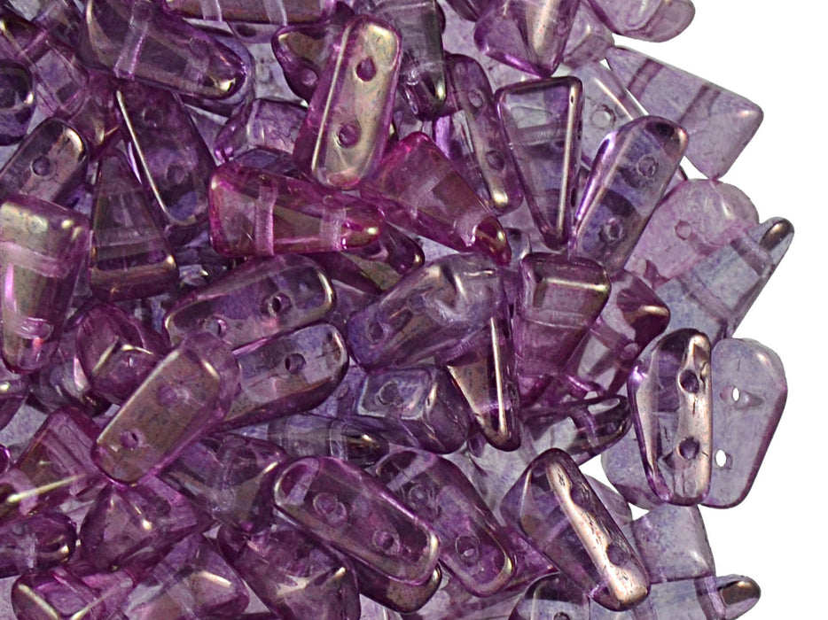 30 pcs 2-hole Vexolo® Beads, 5x8mm, Crystal Vega Luster, Czech Glass