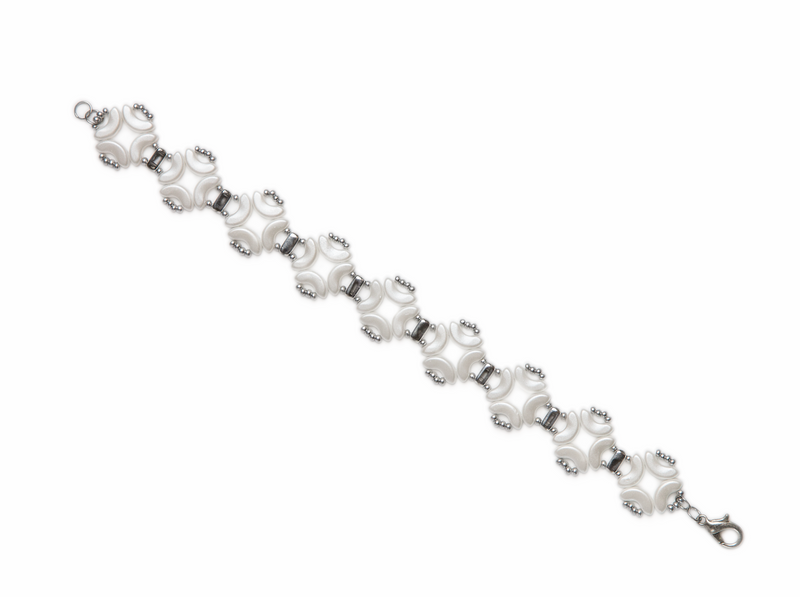 1 pc DIY Beading Kit for Jewelry Making (Bracelet) Magic Identity, Silver White, Czech Glass Beads