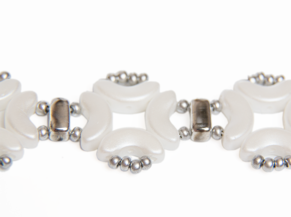 1 pc DIY Beading Kit for Jewelry Making (Bracelet) Magic Identity, Silver White, Czech Glass Beads