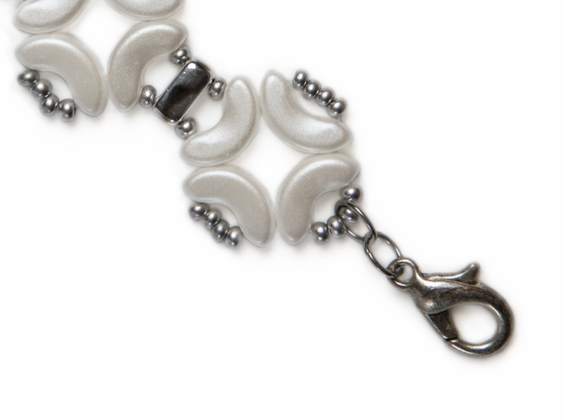 1 pc DIY Beading Kit for Jewelry Making (Bracelet) Magic Identity, Silver White, Czech Glass Beads