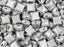 25 pcs WibeDuo® Beads 8x8 mm, 2 Holes, Crystal Aluminum Silver, Czech Glass